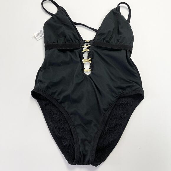 Shade Shore Womens Swimsuit Size Medium Black Gold One Piece Beach Summer Travel - Picture 4 of 8